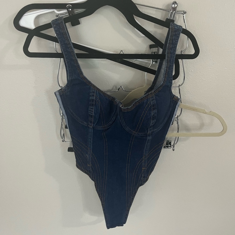 IVY PARK Denim Bodysuit - Blue